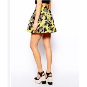 INC International Concepts Tribal Sunrise Distressed Rose Pleated Skirt Sz‎ 8